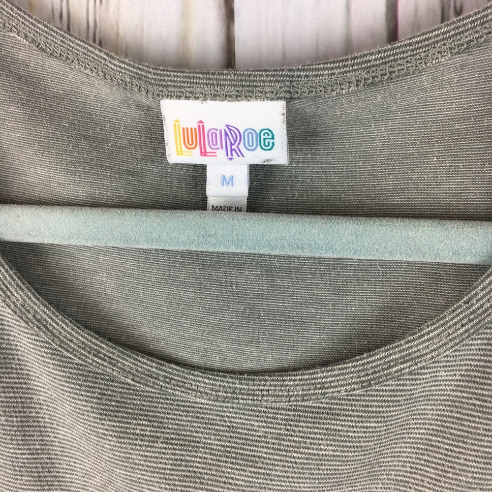 LuLaRoe gray/ white pinstripe Irma tunic